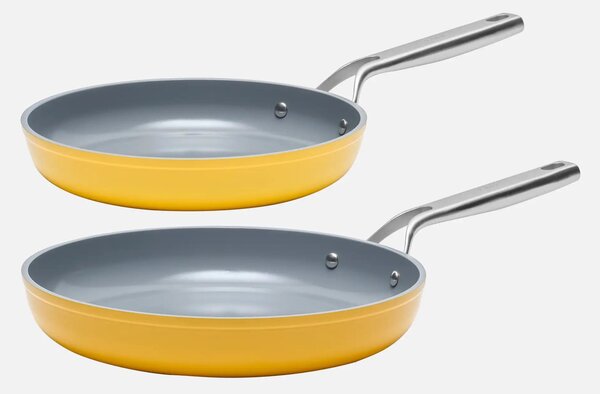 Fabini Sada nepřilnavých pánví Meda 3.0 s keramickým povrchem Ø 26 cm a Ø 30 cm, žlutá