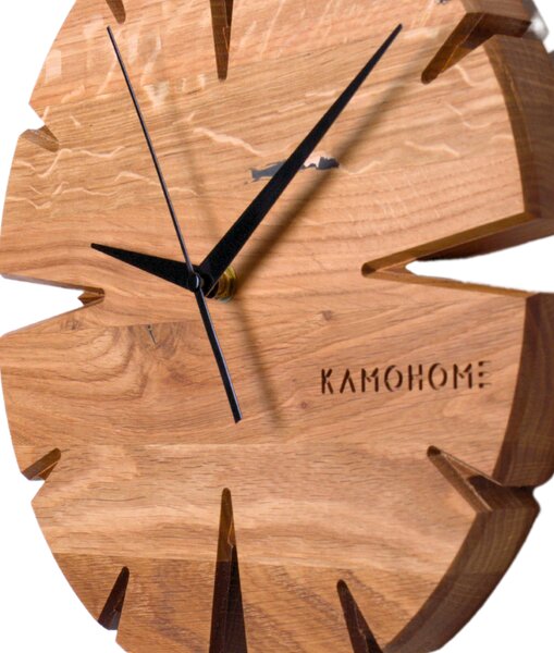 Kamohome Dřevěné nástěnné hodiny APUS Průměr hodin: 30 cm, Materiál: Jasan