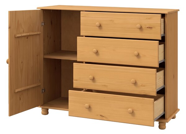 Prádelník 4 zásuvky + 1 dvířka 8016V vosk