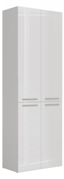 Topeshop NEL 2K DD BPOŁ, Bílá, Volně stojící, 3 police/polic, 4 dveře/dveří, Dřevotřískové desky, Lesklý
