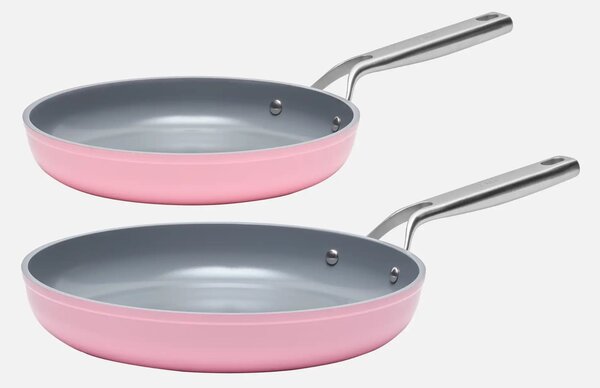 Fabini Sada nepřilnavých pánví Meda 3.0 s keramickým povrchem Ø 26 cm a Ø 30 cm, růžová, 2 díly