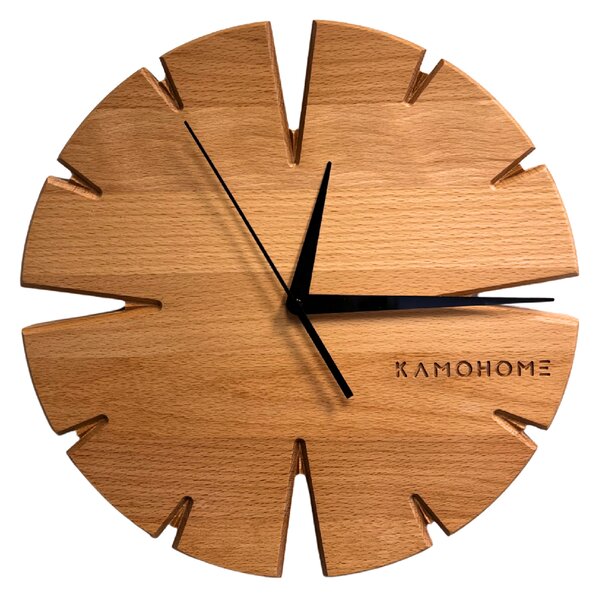 Kamohome Dřevěné nástěnné hodiny APUS Průměr hodin: 30 cm, Materiál: Jasan