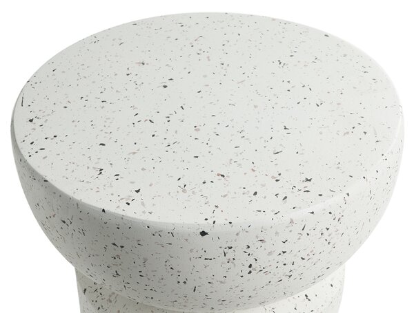 Odkládací stolek FALIRO 37 cm 37 cm Terrazzo efekt Krémově bílá