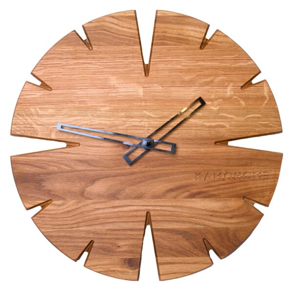 Kamohome Dřevěné nástěnné hodiny APUS Průměr hodin: 30 cm, Materiál: Jasan