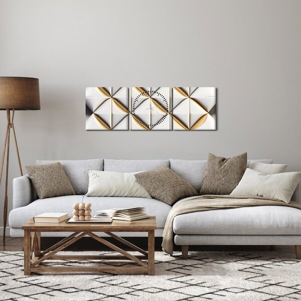 Obraz - Dekorativní textura (s hodinami) (90x30 cm)
