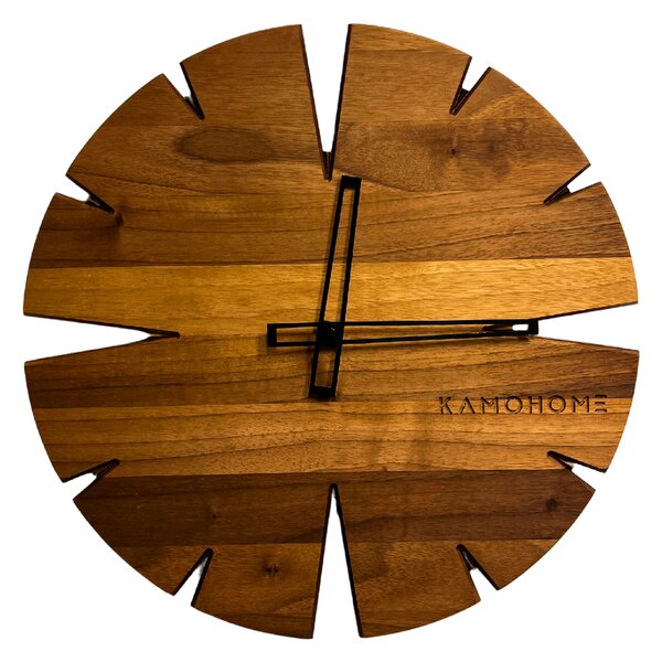 Kamohome Dřevěné nástěnné hodiny APUS Průměr hodin: 30 cm, Materiál: Jasan