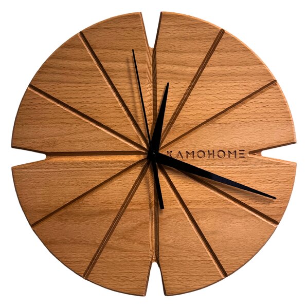 Kamohome Dřevěné nástěnné hodiny CORVUS Průměr hodin: 30 cm, Materiál: Jasan