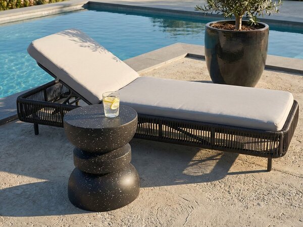 Odkládací stolek FALIRO 37 cm 37 cm Terrazzo efekt Černé terrazzo