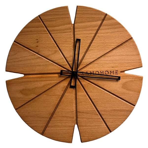 Kamohome Dřevěné nástěnné hodiny CORVUS Průměr hodin: 30 cm, Materiál: Jasan