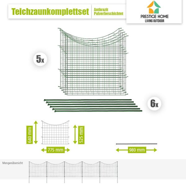 Plot kolem jezírka – spodní oblouk – cca 390 x 52,5 cm – zelený