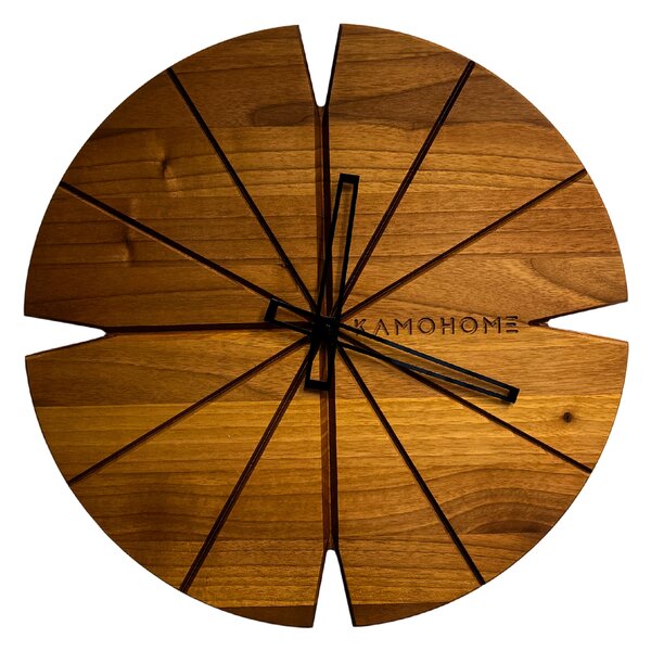 Kamohome Dřevěné nástěnné hodiny CORVUS Průměr hodin: 30 cm, Materiál: Jasan