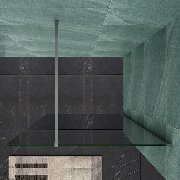 SONNI 100 x 200cm Walk in shower 8mm sprchová zástěna Sprchový kout 8mm tvrzené bezpečnostní sklo s povrchovou úpravou Nano, s otočným bočním panelem Nano