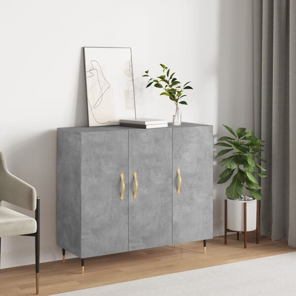 Příborník betonově šedý 90 x 34 x 80 cm kompozitní dřevo