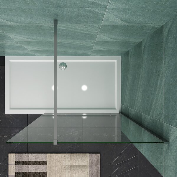 SONNI 100 x 200cm Walk in shower 8mm sprchová zástěna Sprchový kout 8mm tvrzené bezpečnostní sklo s povrchovou úpravou Nano, s otočným bočním panelem Nano