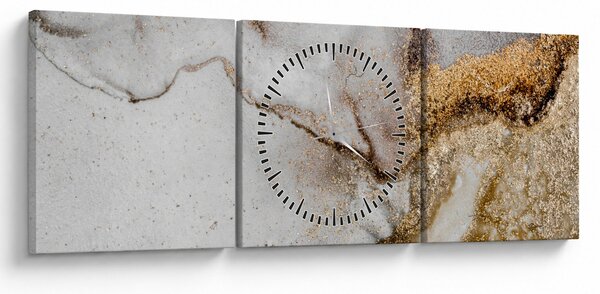 Obraz - Mramorový inkoust (s hodinami) (90x30 cm)
