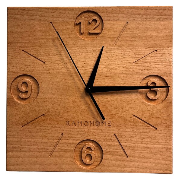 Kamohome Dřevěné nástěnné hodiny PYXIS Velikost: 28x28 cm, Materiál: Jasan