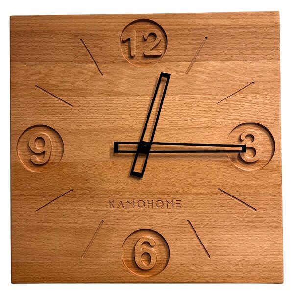 Kamohome Dřevěné nástěnné hodiny PYXIS Velikost: 28x28 cm, Materiál: Jasan