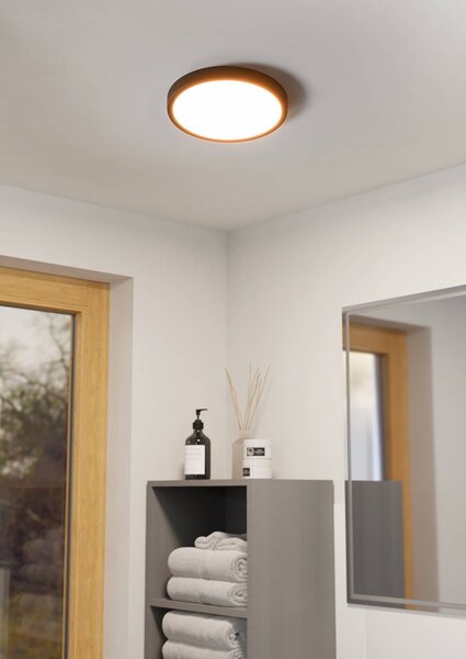 901326 FUEVA 6 LED stropní svítidlo 14,2W, 2000lm, CCT 2700/4000/6500K, IP44, černá, Ø 278x 25mm