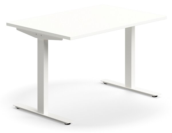 AJ Produkty Psací stůl QBUS, T-nohy, 1200x800 mm, bílá podnož, bílá
