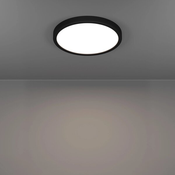 901326 FUEVA 6 LED stropní svítidlo 14,2W, 2000lm, CCT 2700/4000/6500K, IP44, černá, Ø 278x 25mm