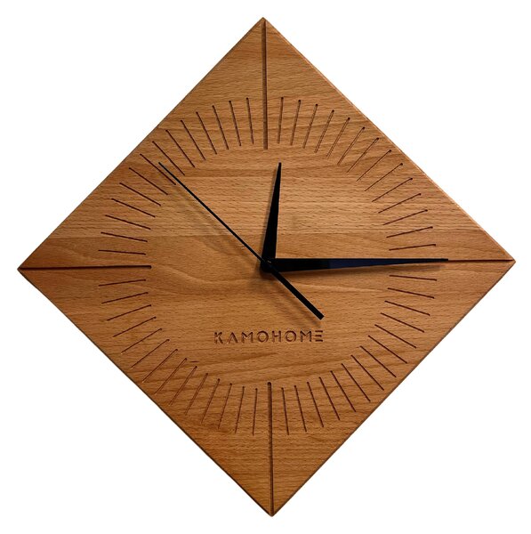 Kamohome Dřevěné nástěnné hodiny ARIES Velikost: 37x37 cm, Materiál: Buk