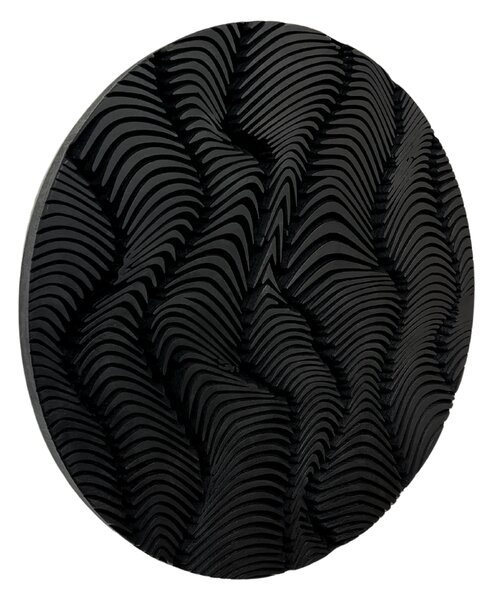 Kamohome Dřevěný obraz na zeď v abstraktním stylu WAVES Barva: Černá