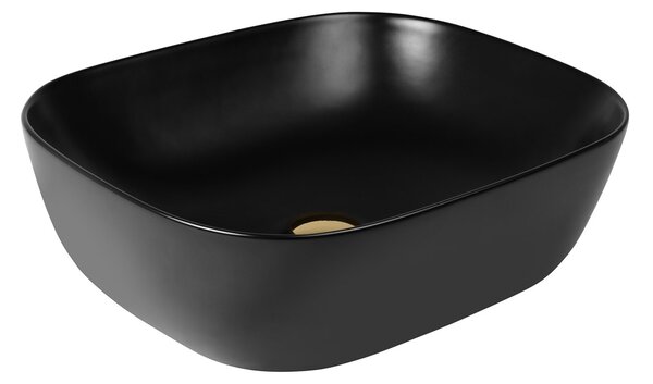 Oltens Hamnes umyvadlo 46.5x37.5 cm oválné na pult černá 40301300