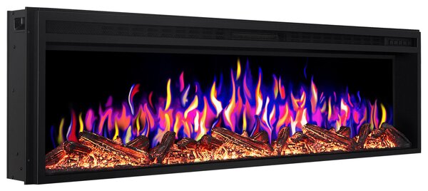 ArtiFlame Elektrický krb AF58 Multicolour Elektrický vestavný krb s ohřevem 1600W realistický 3D efekt plamene LED osvětlení Dálkové ovládání Černá barva