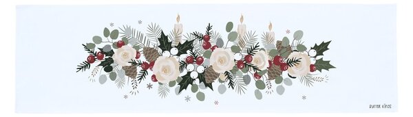 Bavlněný běhoun na stůl s vánočním motivem 40x140 cm Fir Branches – Butter Kings