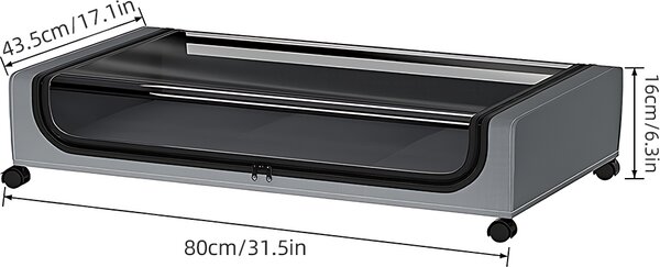Úložné boxy pod postelí s víkem a kolečky, multifunkční úložné boxy na oblečení v ložnici, dobře viditelné, prachotěsné zásuvky organizéru pod postelí s přenosným madlem