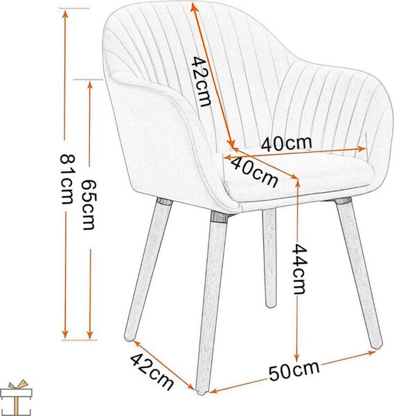 Jídelní židle - Šedá - Samet - Skořepinové židle s opěradlem - Sada 4 kusů