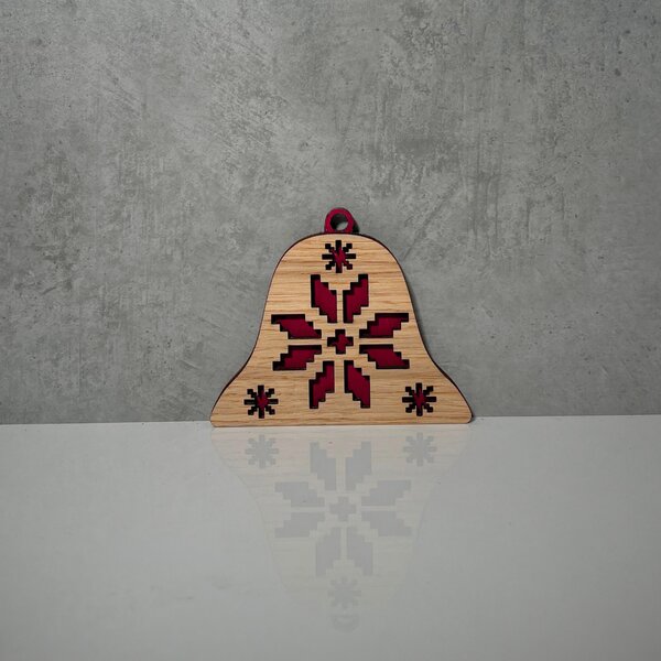 Wooden Mooden Dřevěné vánoční ozdoby Folklor (červený podklad) Tvar: domeček
