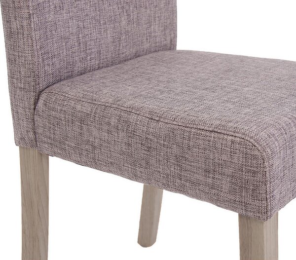 Sada 6 jídelních židlí Littau, židle Kuchyňská židle Textil, šedá, konstrukce nohou - dub