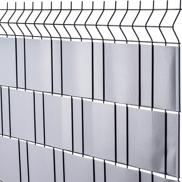 KADAX PVC stínící pásy 35 m x 19 cm, šedé pro dvojitý plot, stínící pásy s 20 upevňovacími klipy, větrná clona, plotová fólie pro plot z pletiva