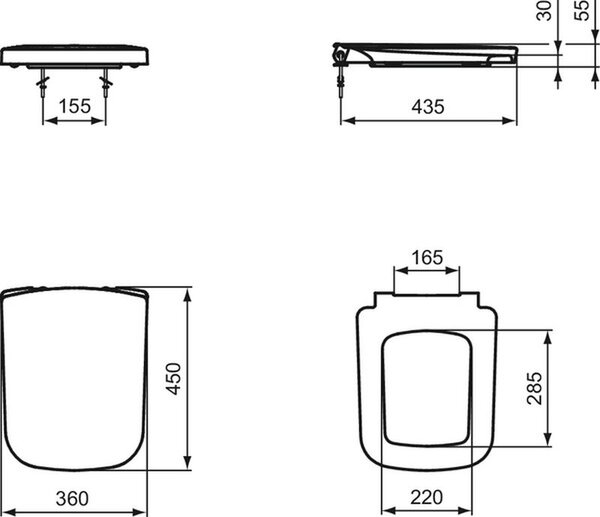 Ideal Standard Mia záchodové prkénko s pomalým sklápěním bílá J469701