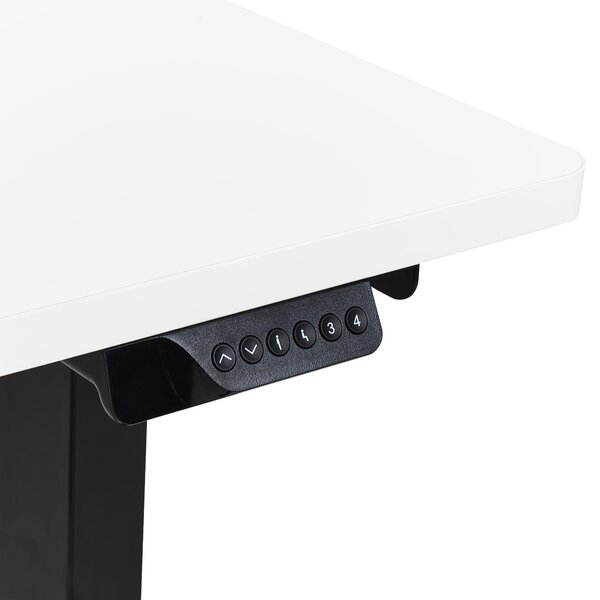 Elektricky nastavitelný rohový psací stůl DESTINES Bílá/Černá 160 cm 109 cm Levá
