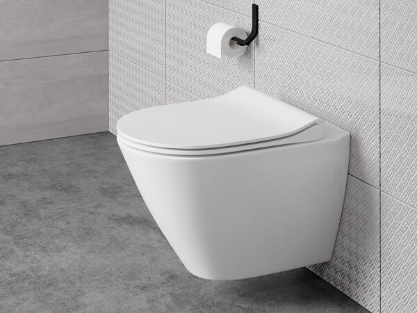 Cersanit City wc mísa se sedátkem s pomalým sklápěním závěsná bez splachovacího kruhu bílá K701-104-ECO