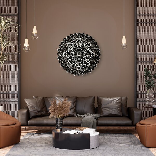 Wooden Mooden 3D Dřevěná mandala na zeď Happiness Velikost: 37x37 cm