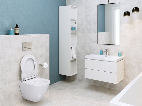 Cersanit City wc mísa se sedátkem s pomalým sklápěním závěsná bez splachovacího kruhu bílá K701-104-ECO