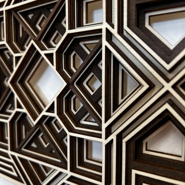 Wooden Mooden Dřevěný obraz na zeď Geometric Velikost: 37x27 cm