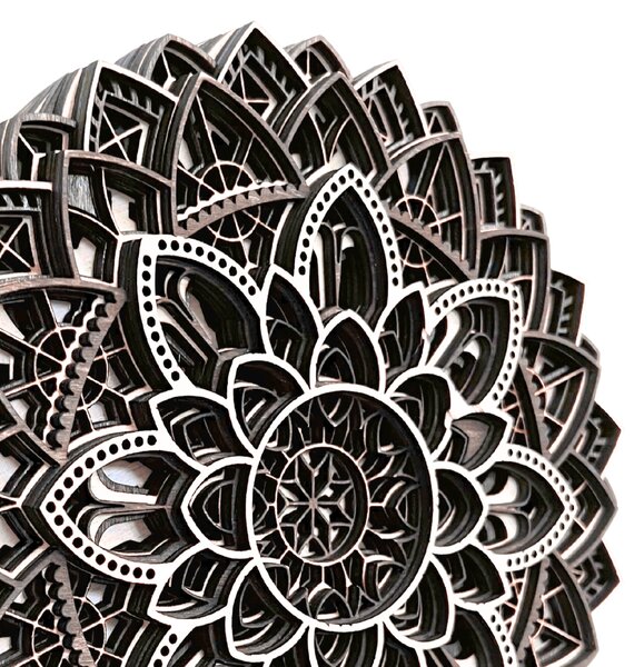 Wooden Mooden 3D Dřevěná mandala na zeď Happiness Velikost: 37x37 cm