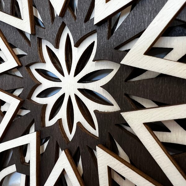 Wooden Mooden Dřevěná mandala na zeď Star Velikost: 37x37 cm