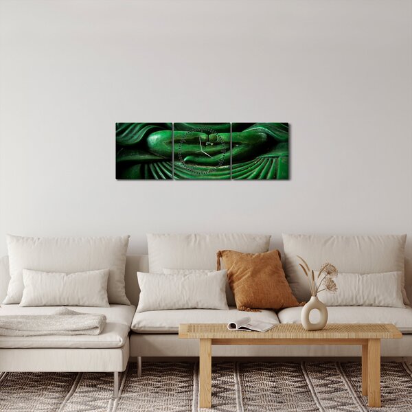 Obraz - Ruka buddhy (s hodinami) (90x30 cm)