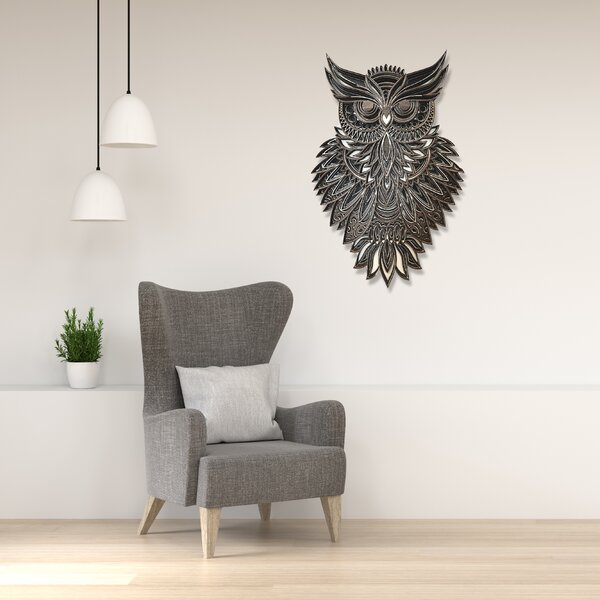 Wooden Mooden Dřevěný obraz Sova