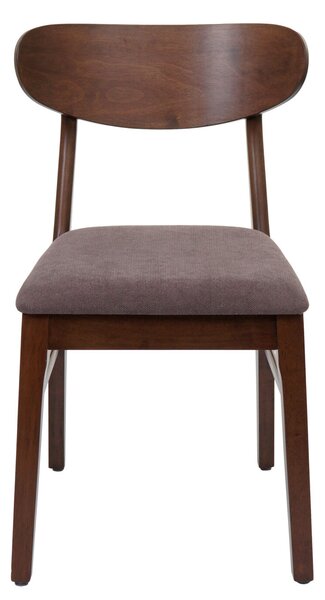 Sada 6 jídelních židlí HWC-M59, kuchyňské židle, látka/textil, masivní dřevo tmavý podstavec, taupe