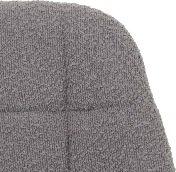 Jídelní židle HWC-A60, kuchyňská otočná židle, ocel Tkanina /textil bouclé (450g/m²) šedá