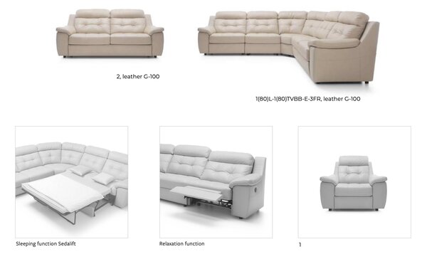 Gala Collezione Sedací souprava TOLEDO (modulová) Tvar: Kulatý roh bez spaní s úložným prostorem (3-místná x 2-místná), Čalounění: Látka kategorie A