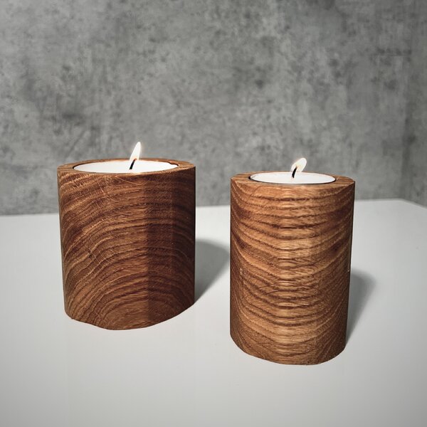 Wooden Mooden Zajímavé a minimalistické dřevěné svícny na čajové svíčky Velikost: Pro čajovou svíčku s průměrem do 40 mm, Materiál: Jasan, Výška: 8 cm