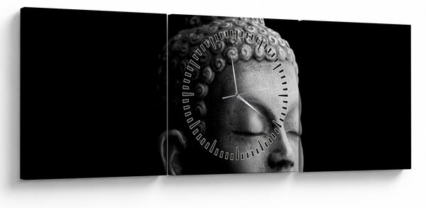 Obraz - Buddha, portrét (s hodinami) (90x30 cm)
