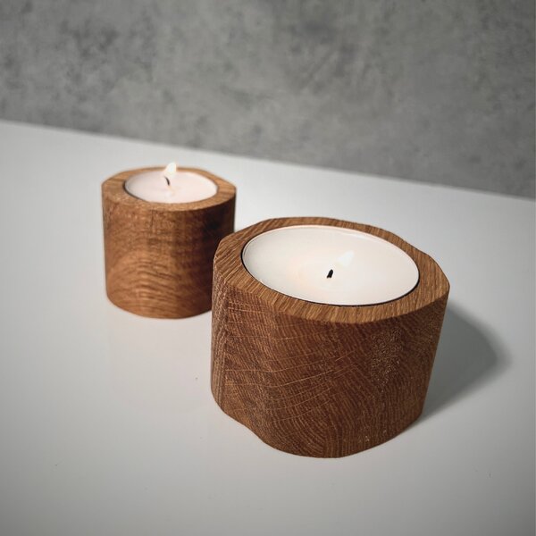 Wooden Mooden Zajímavé a minimalistické dřevěné svícny na čajové svíčky Velikost: Pro čajovou svíčku s průměrem do 40 mm, Materiál: Jasan, Výška: 8 cm